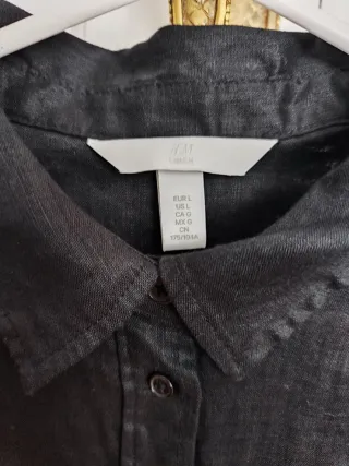 Camisa negra manga larga