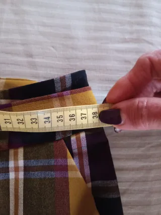 Pantaloni quadri senape e marrone Marella