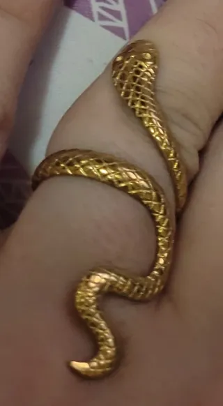 Anillo serpiente acero dorado ajustable