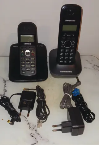 Teléfonos Inalámbricos Panasonic y Siemens Negros