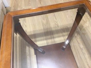 Mesa de centro de salón madera y cristal