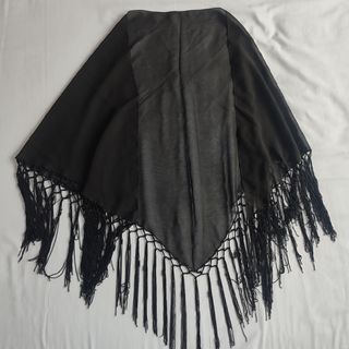 Mantón Manila Negro Flecos 140x70 cm