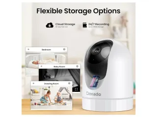 Cinnado 2unds Cámara Vigilancia WiFi Interior 2K 3