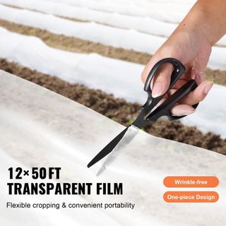 Cubierta Plástica para Invernadero 12 x 50 pies, Película de Invernadero Transparente de 6 Mil de Grosor, Película de Polietileno Resistente a UV por 4 Años, para Jardinería, Agricultura, Agricult...