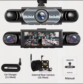 DASHCAM Triple Cámara Salpicadero NUEVA