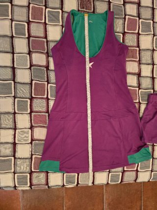 Vestido y culote pádel Drop morado y verde