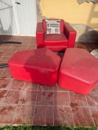 Conjunto sillones piel sintética exterior/interi