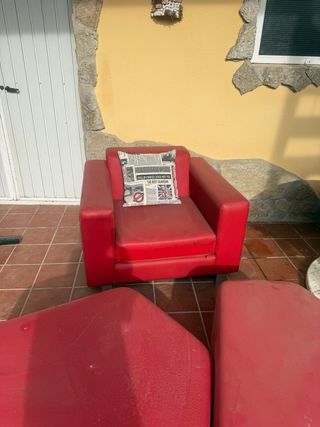 Conjunto sillones piel sintética exterior/interi