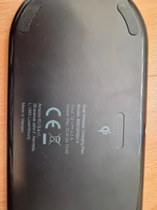 Base Carga Dual Qi Wireless 20W Amazon Basics