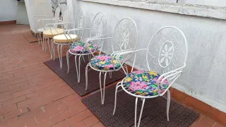 4 Sillas Hierro Blancas Jardín - ¡Sin Estrenar!