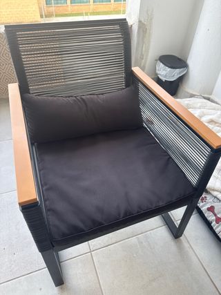 Conjunto Terraza Ratán y Madera: sofa, sillas,mesa