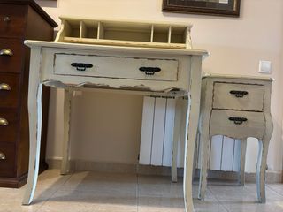 Tocador/ Escriptori vintage amb calaixera i mirall