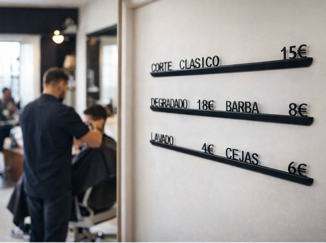 Cartel letrero intercambiable peluquería/barbería