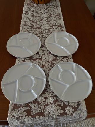 Set de 4 Platos Porcelana Divididos