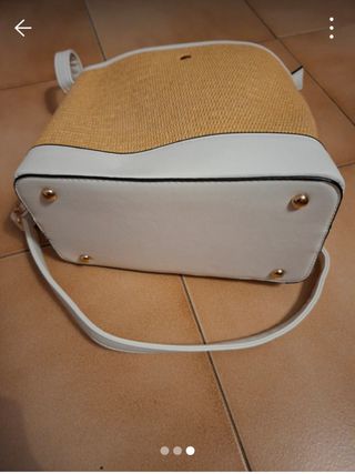 Borsa secchiello estiva paglia e bianca