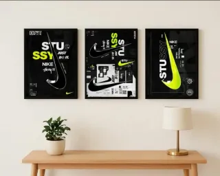 Set 3 quadri Nike Stussy