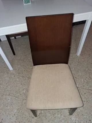 Sillas de comedor madera y tela