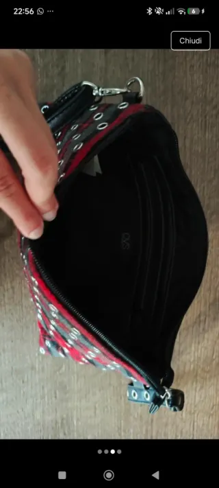 Borsa OVS scacchi con borchie