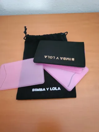 Tarjetero Bimba y Lola Negro y Rosa