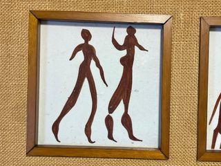 QUADRO DI PITTURE RUPESTRI AZZURRE