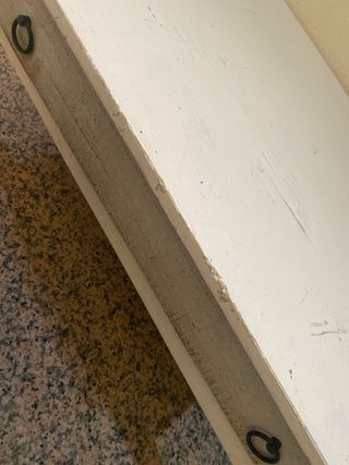 Mesa centro madera blanca y gris