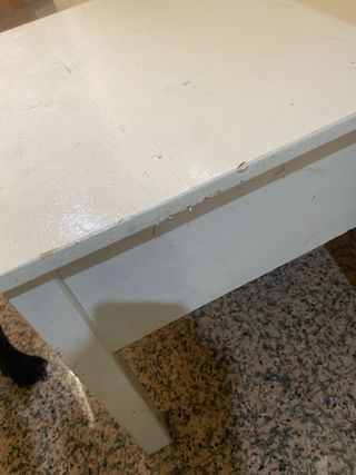 Mesa centro madera blanca y gris