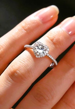 Anillo Moissanita Plata Ley Corazón Compromiso