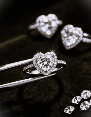 Anillo Moissanita Plata Ley Corazón Compromiso