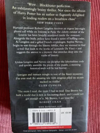 Libro en inglés,  "The Da Vinci Code" de Dan Brown