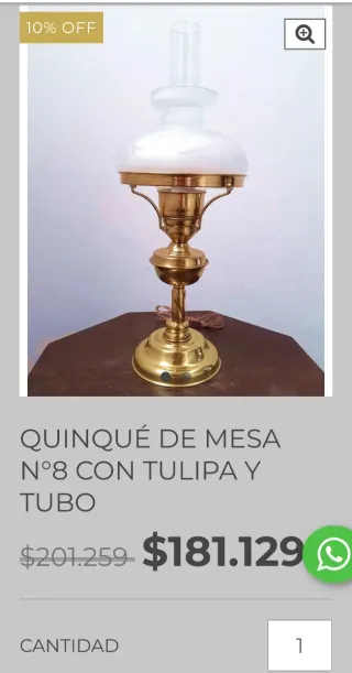 Lámpara "Quinqué" estilo Victoriano