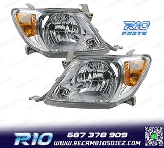 FAROS PARA TOYOTA HILUX VIGO PICK-UP 05-11 FONDO CROMO