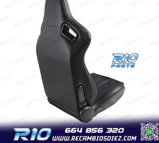 ASIENTO DEPORTIVO SEMI BAQUET ESTILO RS CUERO NEGRO