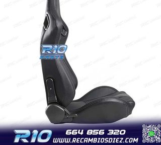 ASIENTO DEPORTIVO SEMI BAQUET ESTILO RS CUERO NEGRO