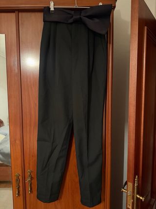 Pantalón Zara lazo cintura Talla XS Negro