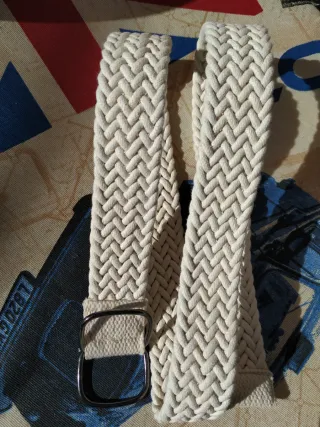 Cinturón de tela unisex beige