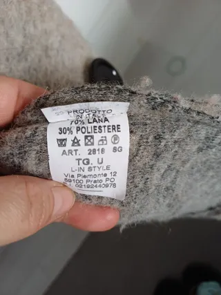 Abrigo fino mujer lana beige/gris