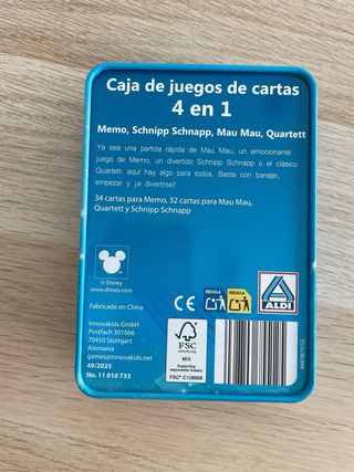 Juego de cartas Disney 4 en 1