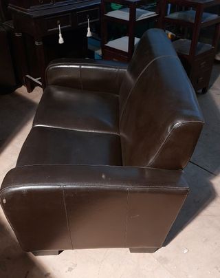 SOFA DE PIEL MARRON 2 PLAZAS