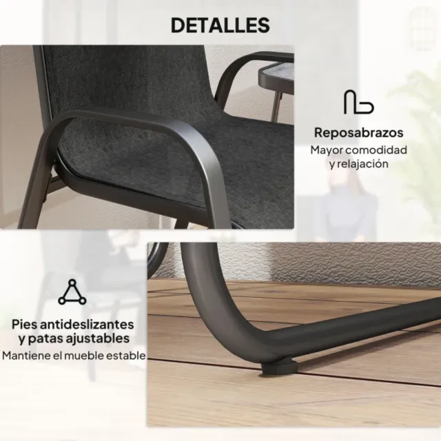 Conjunto Muebles Jardín 2 Sillas y Mesa