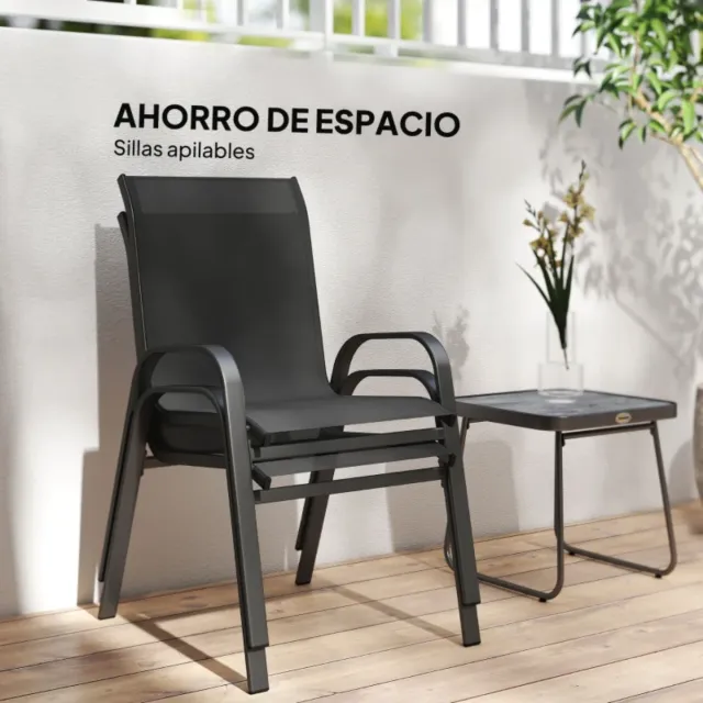 Conjunto Muebles Jardín 2 Sillas y Mesa