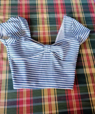 Top Mujer Rayas Azul Talla S