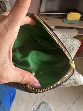 Porta trucchi Gucci monogramma marrone