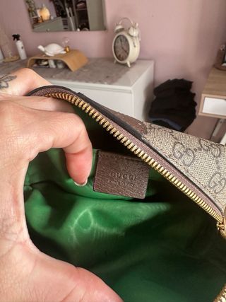 Porta trucchi Gucci monogramma marrone