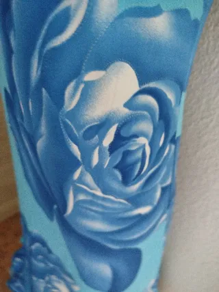 Vestido tirantes flores azules volantes S/M