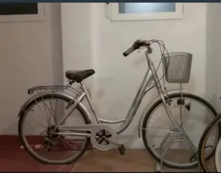 Bicicleta de acero con cesta