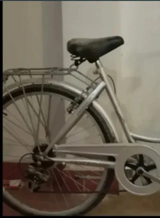 Bicicleta de acero con cesta