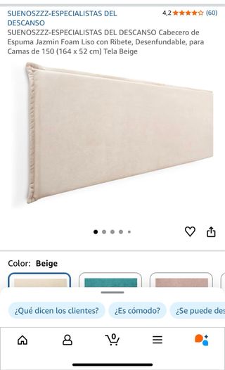 Cabecero de tela beige