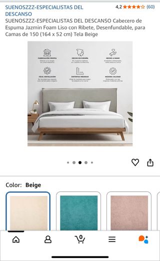 Cabecero de tela beige