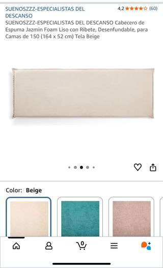 Cabecero de tela beige