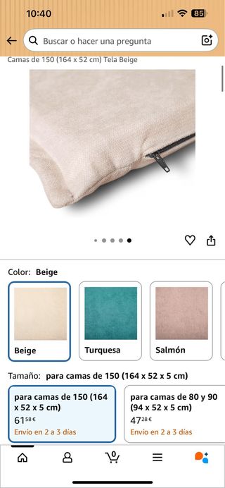 Cabecero de tela beige